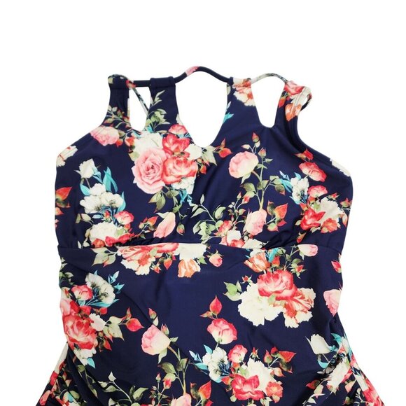 Cupshe Womens Floral Print One-Piece Swimsuit With Strappy Back Design SIZE M - Picture 5 of 12